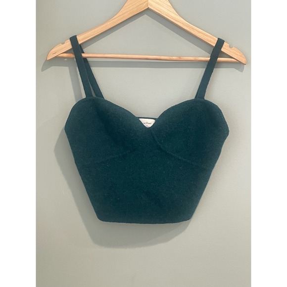 Wilfred Tops - Wilfred Teal Green Textured Bustier Crop Top Sweater XL